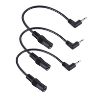 3pcs 5.5mm * 2.1 / 2.5mm à 3.5mm (1/8 ") Positif Tip Alimentation Converter Cable for Effect Guitare