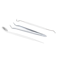 3pcs en acier inoxydable outils dentaires Kit double tête outil dentaire dents grattoir dentaire ensemble de sonde pour un usage personnel et professionnel