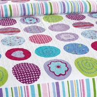 3pcs ensemble de literie 230 * 230 CM vérifié rond imprimé motif Polyester Fibre Patchwork Quilt couette oreiller cas literie maison,  linge de