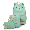 3pcs femmes coréennes réglées toile adolescent étudiant avec sac d