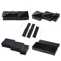 3pcs imperméable Oxford tissu Foldable soutien-gorge en sous-vêtement Boîte de rangement chaussettes chaussettes attaches Closet tiroir Organisateur Container Set avec couvercle --- vert