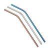 3pcs pailles multicolores réutilisables en acier inoxydable