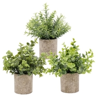 3pcs plante artificielle en pot fausse herbe verte laisse ensembles de plantes de simulation artificielle