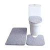 3PCS tapis de bain toilette couvercle couverture en forme de U tapis antidérapant doux tapis de sol absorbant l
