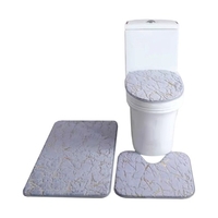 3PCS tapis de bain toilette couvercle couverture en forme de U tapis antidérapant doux tapis de sol absorbant l