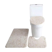 3PCS tapis de bain toilette couvercle couverture en forme de U tapis antidérapant doux tapis de sol absorbant l