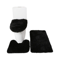 3PCS tapis de bain toilette couvercle couverture en forme de U tapis antidérapant doux tapis de sol absorbant l