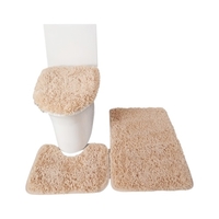 3PCS tapis de bain toilette couvercle couverture en forme de U tapis antidérapant doux tapis de sol absorbant l