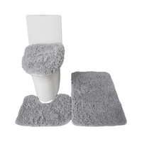 3PCS tapis de bain toilette couvercle couverture en forme de U tapis antidérapant doux tapis de sol absorbant l