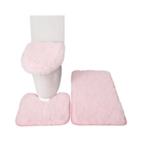 3PCS tapis de bain toilette couvercle couverture en forme de U tapis antidérapant doux tapis de sol absorbant l
