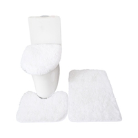 3PCS tapis de bain toilette couvercle couverture en forme de U tapis antidérapant doux tapis de sol absorbant l