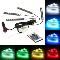 4 en 1 Télécommande sans fil Atmosphère Contrôle Intérieur Light Bar plancher de la voiture Dash LED Décoration Lampe Kit 12V