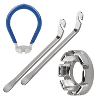 4 Pack outil de rayon de vélo outil de poche clé à rayons de vélo 6 en 1 outil de réglage de jante de vélo outil correct avec levier de pneu
