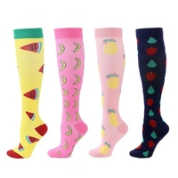 4 paires de chaussettes de compression pour hommes et femmes Chaussettes de sport professionnelles Bas de sport Fitness en plein air Chaussettes respirantes à séchage rapide Soutien de la pression du mollet pour la course de marathon Cyclisme