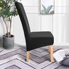 4 pcs Couleur Unie Housse de Chaise Stretch Chaise Protecteur Antidérapant Amovible Lavable pour Salle À Manger Chaise Hôtel Noir