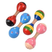 4 pcs Maracas en bois Mini Shaker Rattles pour enfants Jouets d