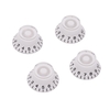 4 pièces guitare électrique basse acrylique bouton chapeau tonalité et boutons de contrôle du Volume pour remplacement de guitares de Style LP blanc avec police noire