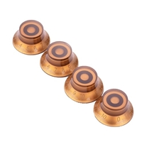 4 pièces guitare électrique basse acrylique bouton chapeau tonalité et boutons de contrôle du Volume pour remplacement de guitares de Style LP blanc avec police noire