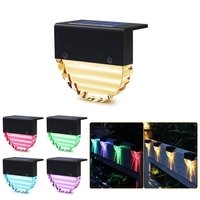 4 pièces IP55 LED solaire lumière chaude multicolore 2 en 1 lampe étanche clôture lampe étape lampe paysage lampe