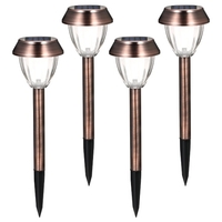 4 pièces énergie solaire LEDs pelouse lumière pointe lampe contrôle de la lumière sensible / IP44 résistance à l