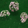 4 pièces plastique modèle Train Layout jardin paysage fleur blanche et rose des arbres roses miniatures Diorama