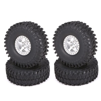 4 pièces Pneus RC sur chenilles avec jante en métal Compatible avec AXIAL SCX10 90046 traxxas TRX4 RC4WD D90 hsp redcat tamiya hpi 1/10 RC Rock Crawler