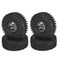 4 pièces Pneus RC sur chenilles avec jante en métal Compatible avec AXIAL SCX10 90046 traxxas TRX4 RC4WD D90 hsp redcat tamiya hpi 1/10 RC Rock Crawler