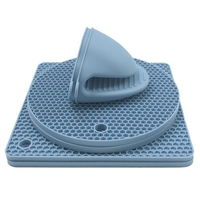4 pièces tapis de table résistant à la chaleur 2 pièces pinces à main de four tampons antidérapants pour marmites en silicone mitaines de four