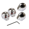 4 S-kull Design Guitare Électrique Métal V-olume Bouton Cap Bass V-olume Bouton Potentiomètre Cap avec Clé Instrument Outil pour Lecteur de Musique Portable