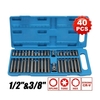 40 en 1 Spline & Hex & Torx Star Bit Jeu de douilles 3/8 1/2 