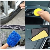 40 pièces perceuse brosse accessoires voiture détaillant brosse Kit pour Auto extérieur et intérieur comprend tampons de gommage éponge tampons lavage mitaine évent brosse Extension tige ménage nettoyage ensemble pour voitures salle de bains cuisin