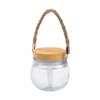 400 ml Mason Jar humidificateur humidificateur à brume de verre avec veilleuse 7 couleurs poignée en corde diffuseur d