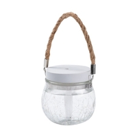 400 ml Mason Jar humidificateur humidificateur à brume de verre avec veilleuse 7 couleurs poignée en corde diffuseur d