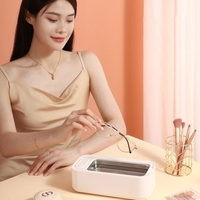 400ml 47KHz Portable Machine De Nettoyage À Ultrasons Ménage Machine De Nettoyage En Acier Inoxydable Lunettes Bretelles Dentiers Bijoux Outil De Nettoyage 2 Niveaux Réglable IP54 Étanche