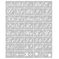 40PCS Pochoirs Lettre et Numéro Modèle Pochoirs Alphabet Lavables Réutilisables Modèles D