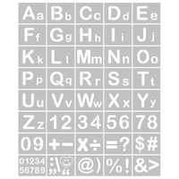 40PCS Pochoirs Lettre et Numéro Modèle Pochoirs Alphabet Lavables Réutilisables Modèles D