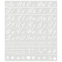 40PCS Pochoirs Lettre et Numéro Modèle Pochoirs Alphabet Lavables Réutilisables Modèles D