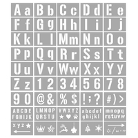 40PCS Pochoirs Lettre et Numéro Modèle Pochoirs Alphabet Lavables Réutilisables Modèles D
