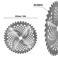 40T 255mm Diamètre Alliage Tondeuse À Gazon Brosse Cutter Lame Tondeuse Accessoires Outil