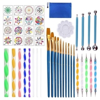 41 pièce Mandala pointillage outils peinture à la main pochoirs boule Palette pinceaux multifonction gaufrage point Kit pour toile roches coloriage dessin artisanat Art fournitures travail manuel décoration