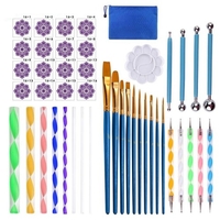 41 pièce Mandala pointillage outils peinture à la main pochoirs boule Palette pinceaux multifonction gaufrage point Kit pour toile roches coloriage dessin artisanat Art fournitures travail manuel décoration
