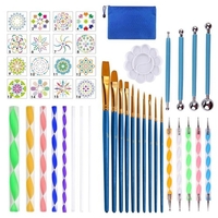 41 pièce Mandala pointillage outils peinture à la main pochoirs boule Palette pinceaux multifonction gaufrage point Kit pour toile roches coloriage dessin artisanat Art fournitures travail manuel décoration