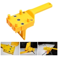 41 pièces ensemble de gabarit de goujonnage en bois rapide gabarit de trou de poche portable adapté 6/8 / 10mm forets perforateur droit pour menuiserie goujons guide de forage manchon métallique jaune