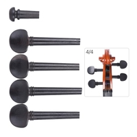 4/4 Taille Ebony Wood Violon Fiddle Tuning Pegs Endpin Set Remplacement Noir