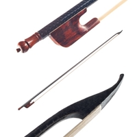 4/4 violon violon archet style baroque placage en fibre de carbone bâton rond ébène grenouille blanc crin de cheval bien équilibré