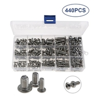 440 pièces en acier inoxydable à douille hexagonale ronde H-ead Kit d