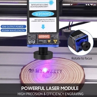 450nm 10W Module Laser Longueur Focale Réglable Tête de Gravure Laser Haute Vitesse Laser Graveur Cutter Imprimante 3D CNC Routeur Module Laser pour Bricolage Bois Cuir Tissu Papier Coupe Gravure