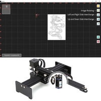 450nm 30W Machine de gravure laser à longueur focale fixe Mini imprimante de gravure laser de bureau Portable Carver DIY Laser Marque Marque Imprimante Zone de travail 170x200mm,  Compatible avec le logiciel GRBL