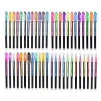 48 Couleurs Gel Stylos Comprend Glitter / Neon / Gouache / Metal Stylus Styling Highlighting Dessin pour étudiants Coloriage Livres