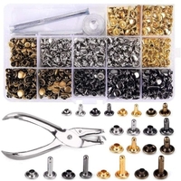 480 ensembles de rivets en cuir Rivet à double capuchon